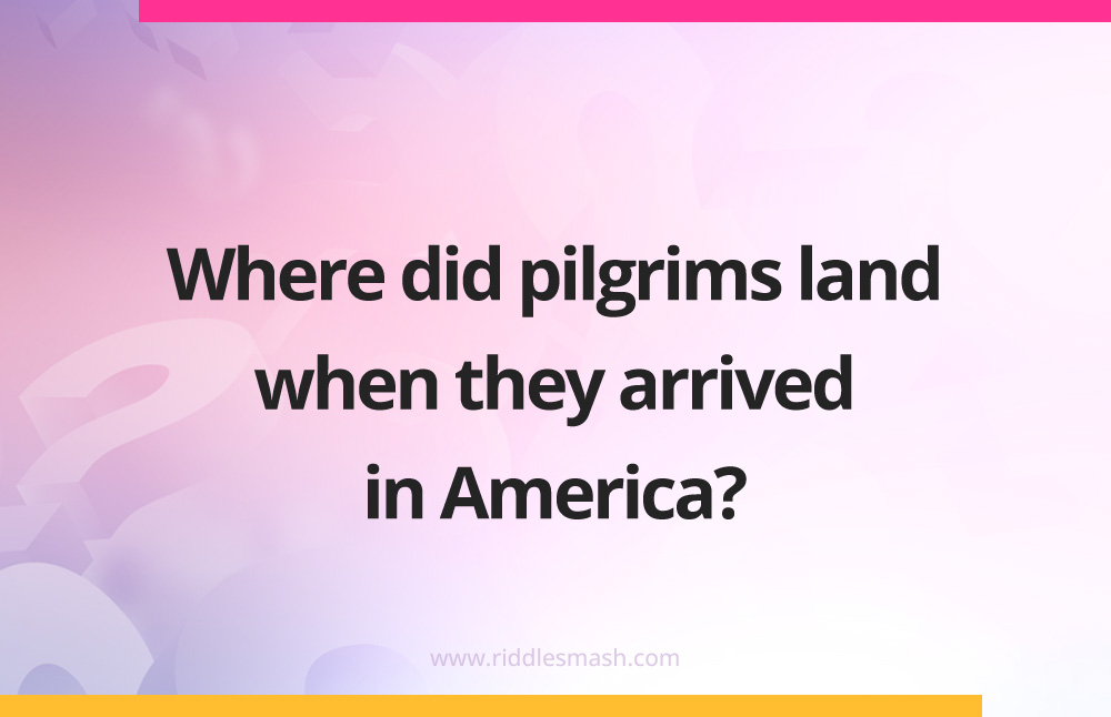Where did pilgrims land when they arrived in America?
