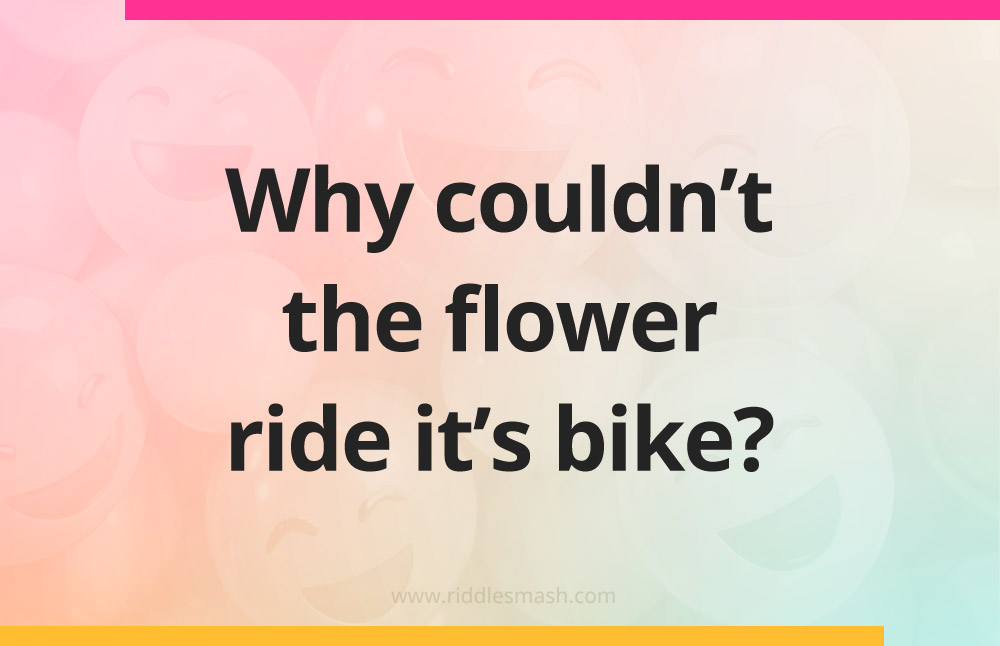 Why couldn't the flower ride it's bike?