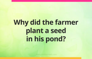 Why did the farmer plant a seed in his pond?