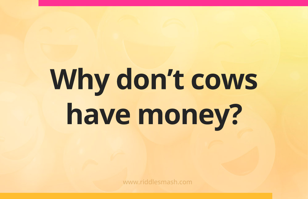 Why don’t cows have money?