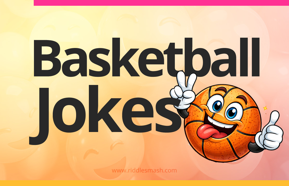 Funny basketball jokes with a basketball and hoop theme