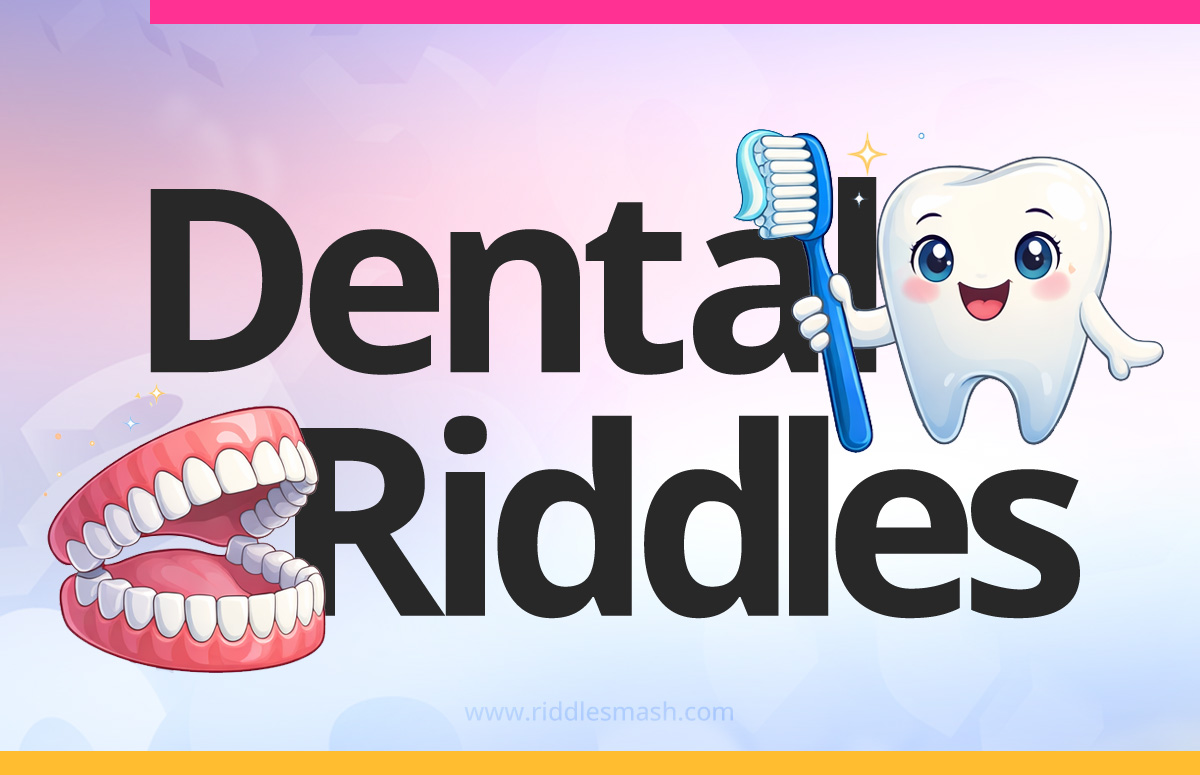 Tooth and toothbrush representing dental riddles and oral health brain teasers