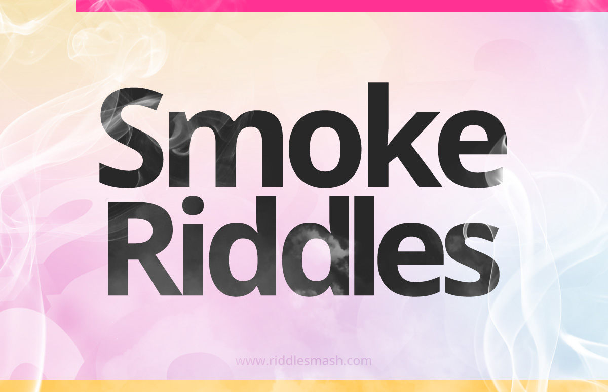 Swirling smoke cloud representing smoke riddles and mystery-themed brain teasers
