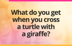 What do you get when you cross a turtle with a giraffe?
