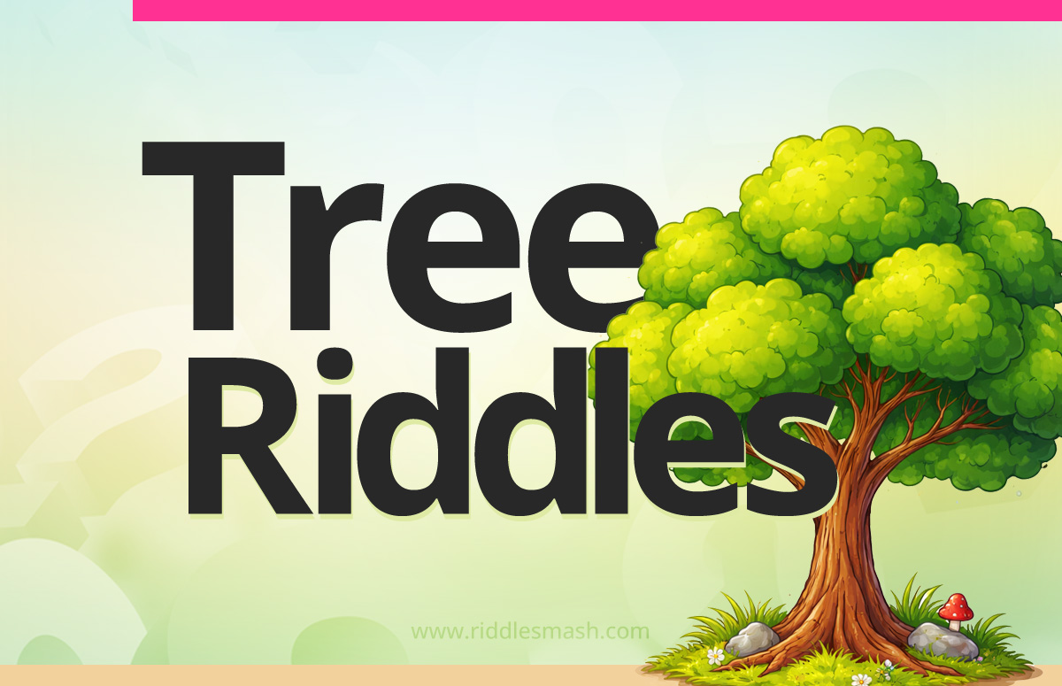 Green tree in a forest representing tree riddles and nature-themed brain teasers