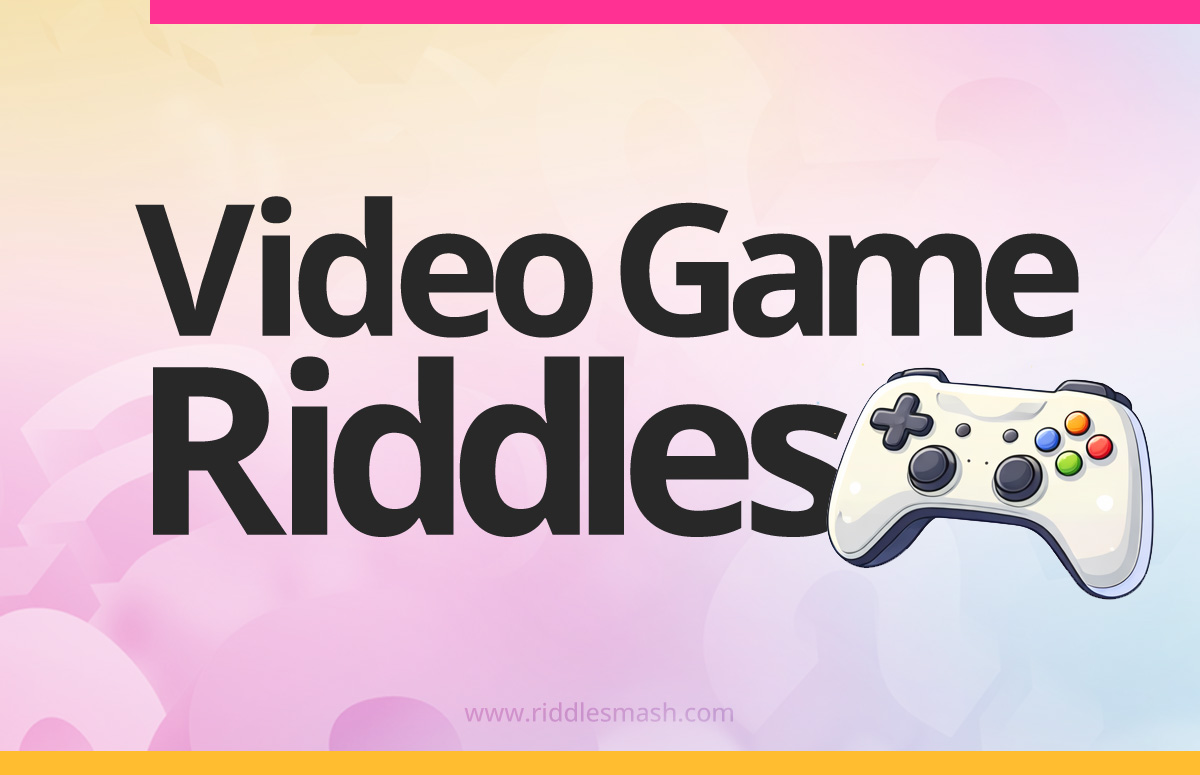 Game controller representing video game riddles and gaming-themed brain teasers