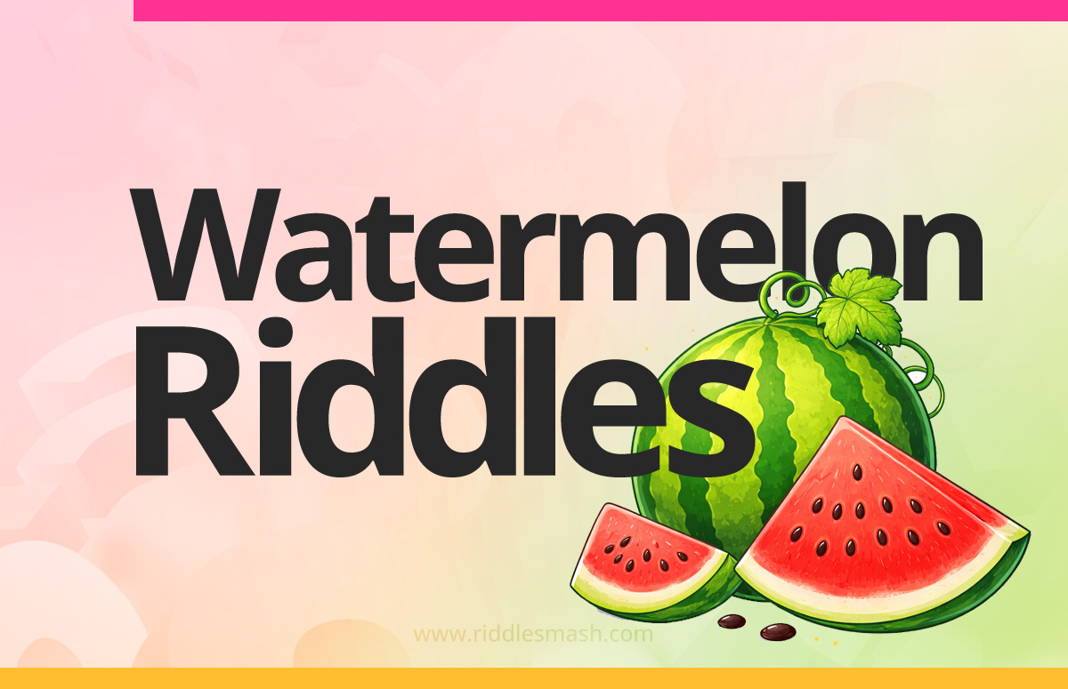 Watermelon slice with seeds representing watermelon riddles and summer food brain teasers
