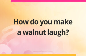 How do you make a walnut laugh?