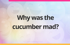 Why was the cucumber mad?
